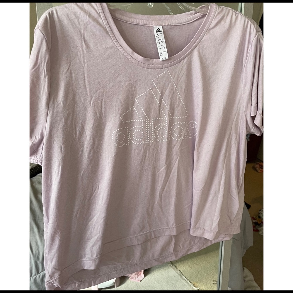 Adidas crop top workout or casual lavender purple 💜
